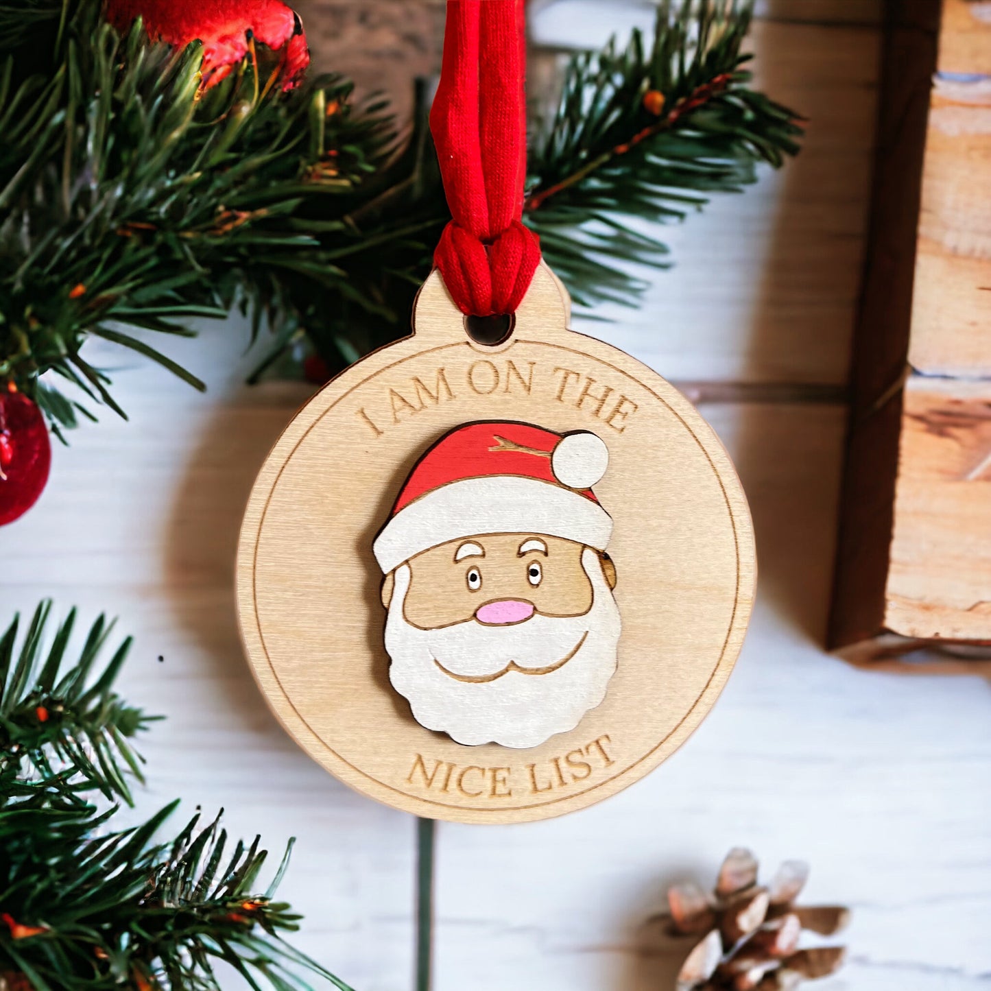 Father Christmas Nice List Personalised 3D Medal