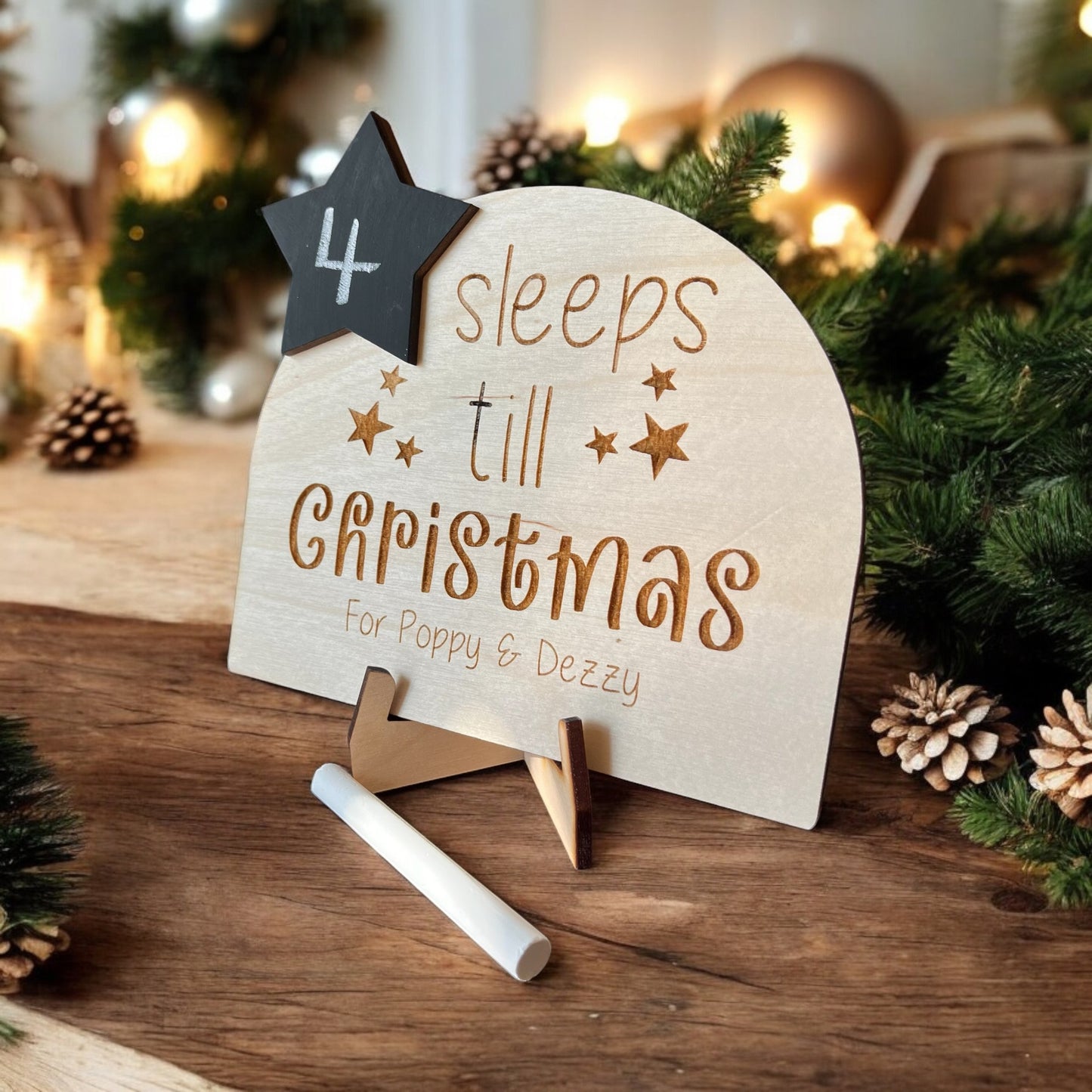 Personalised Sleeps till Christmas Countdown