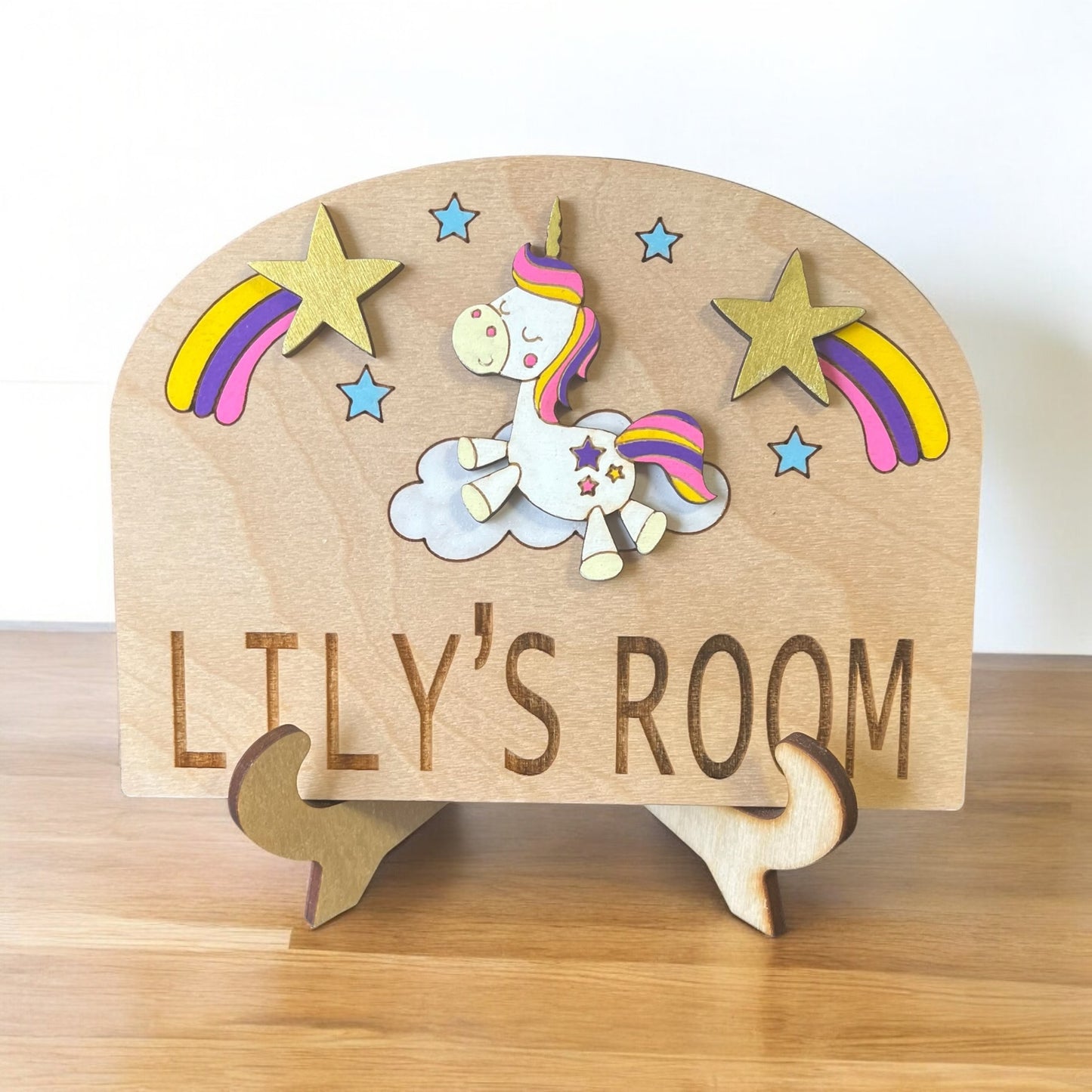 Personalised Door Sign with a Unicorn