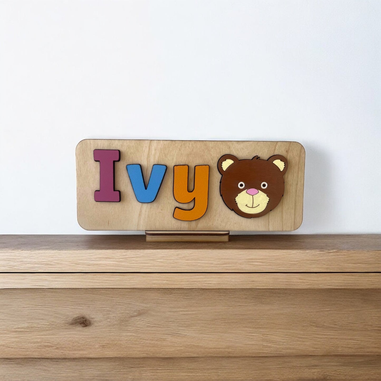Personalised Name Puzzle with a Brown Bear
