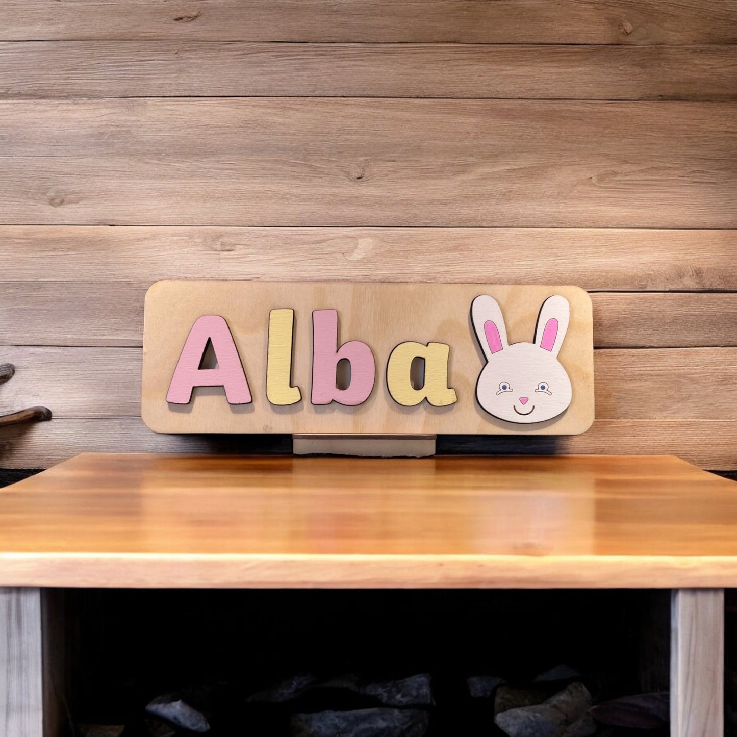 Personalised Name Puzzle with a Bunny