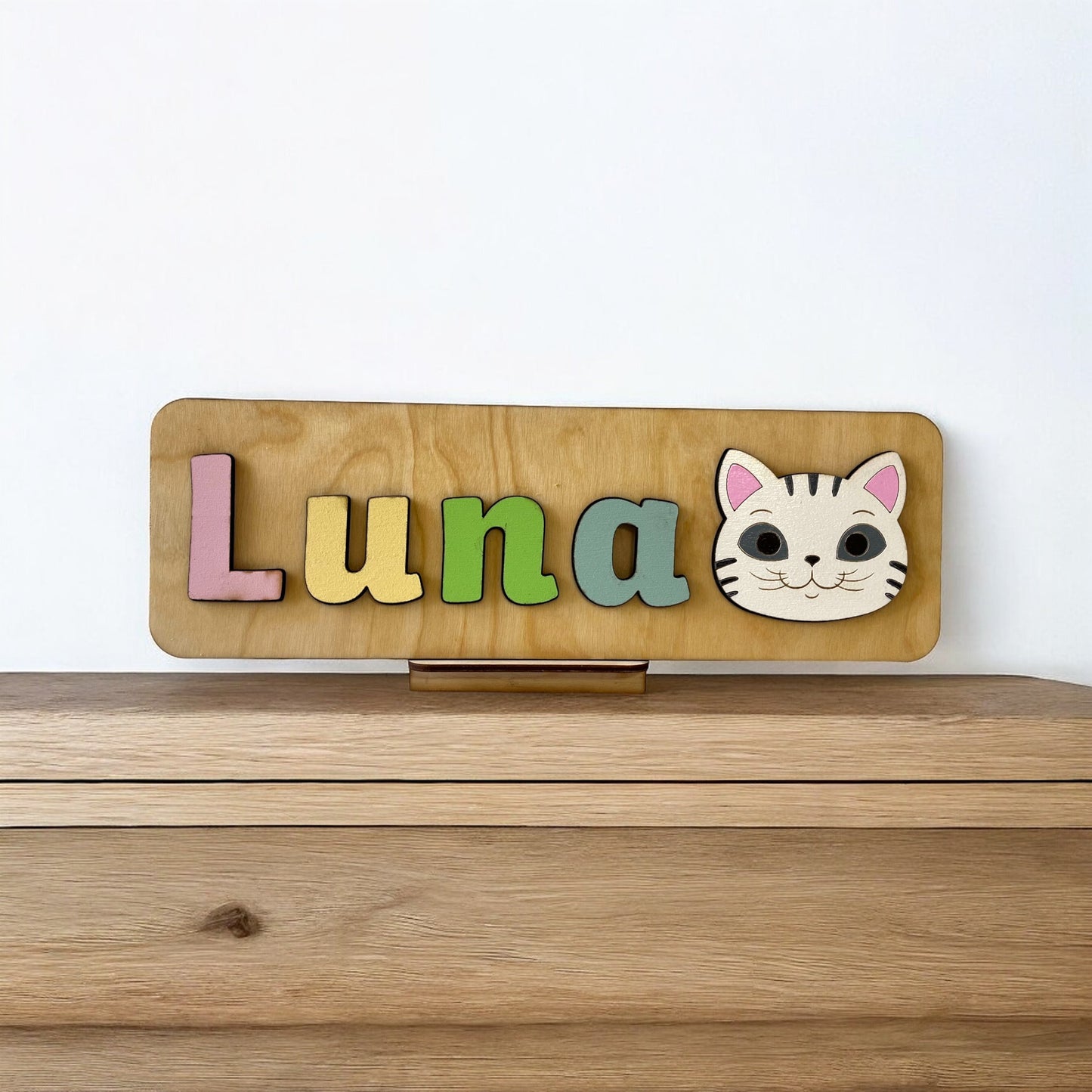 Personalised Name Puzzle with a Cat