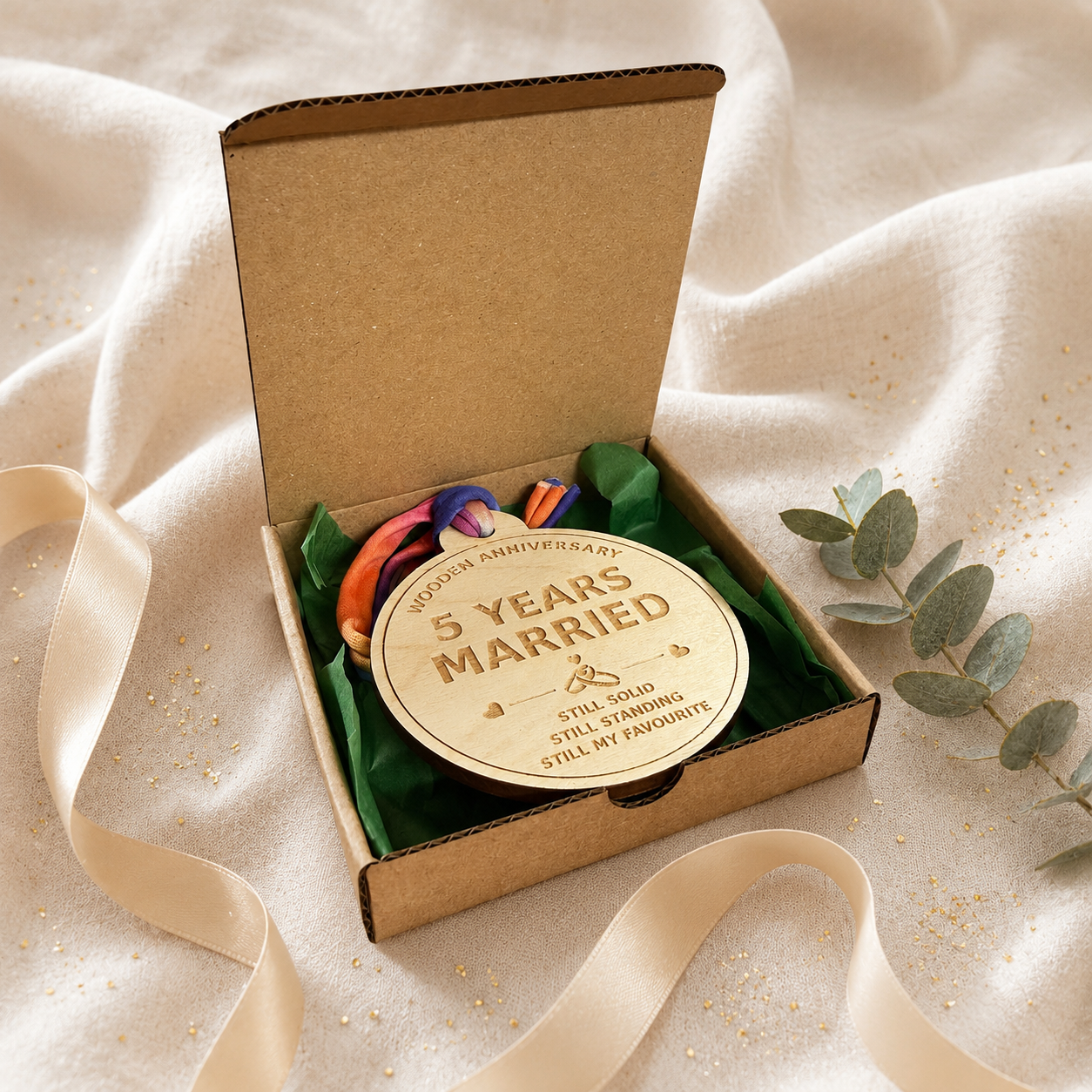 Personalised Wedding Anniversary Medal - Custom Wording