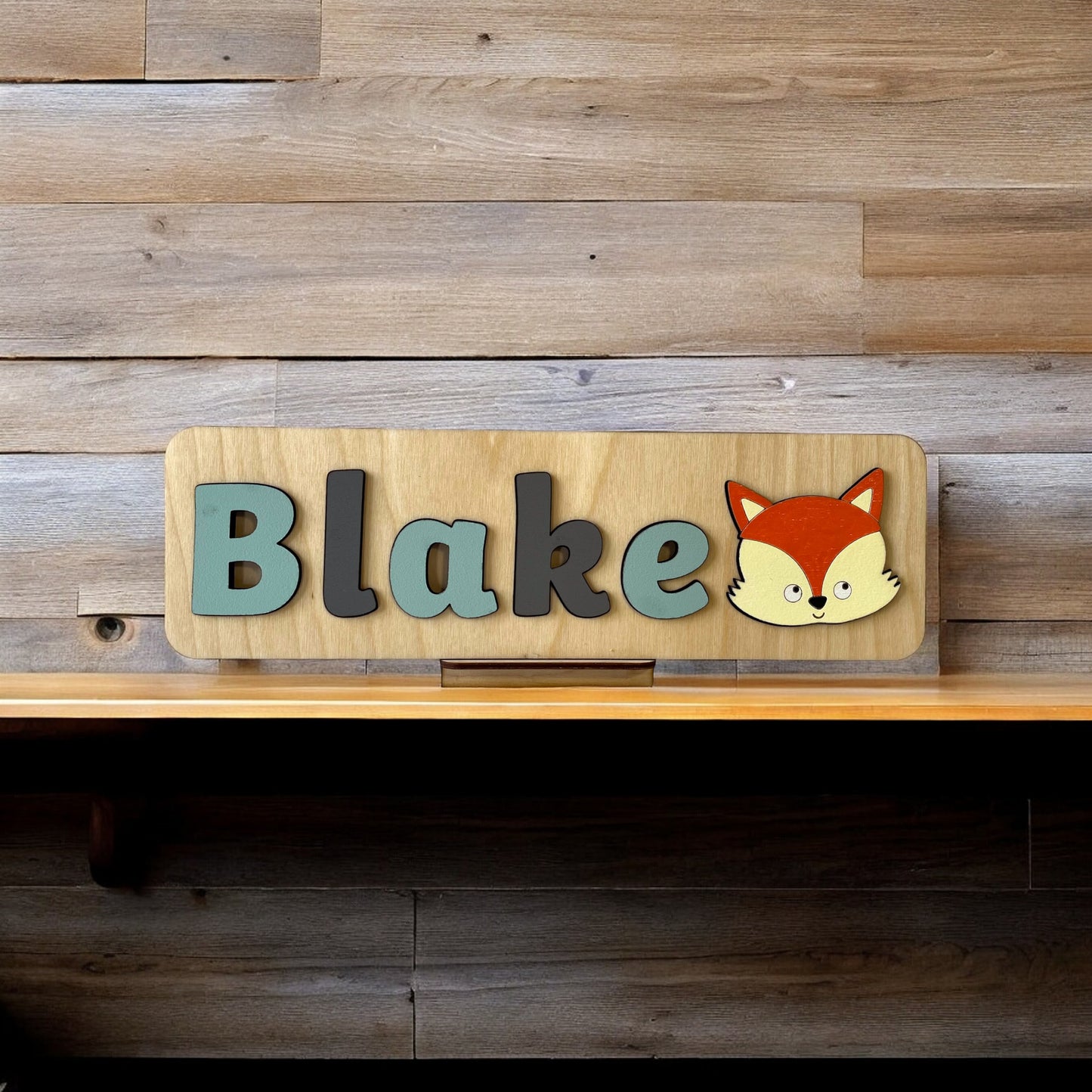 Personalised Name Puzzle with a Woodland Fox