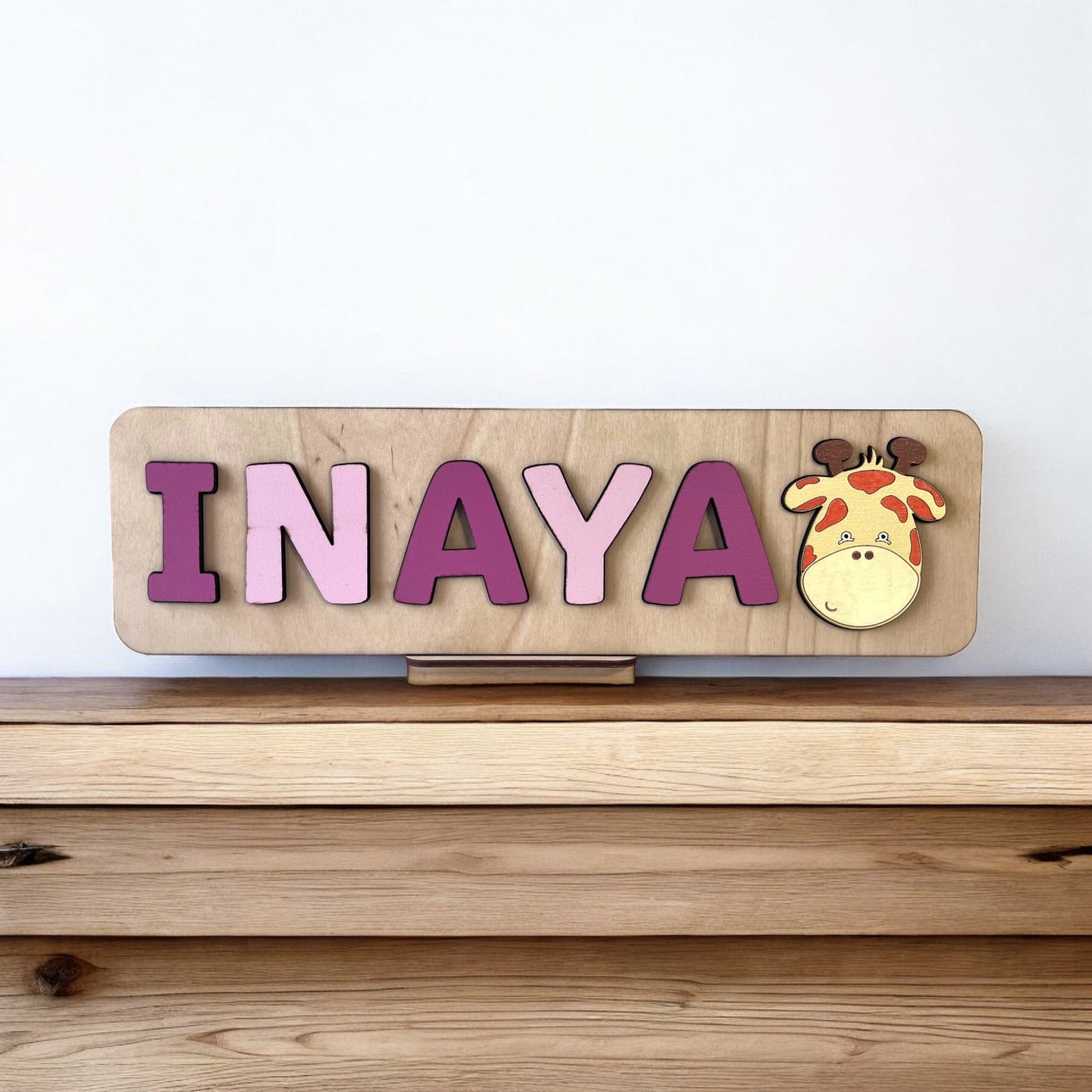 Personalised Name Puzzle with a Giraffe
