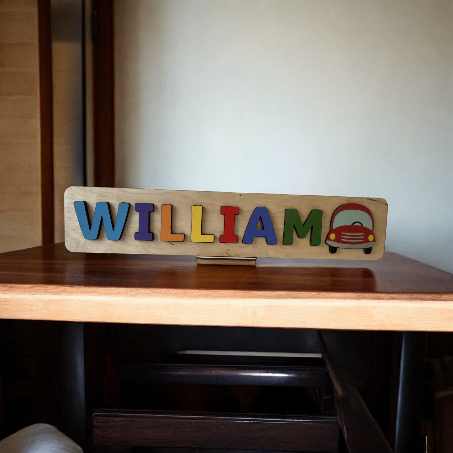 Personalised Name Puzzle with a Red Car