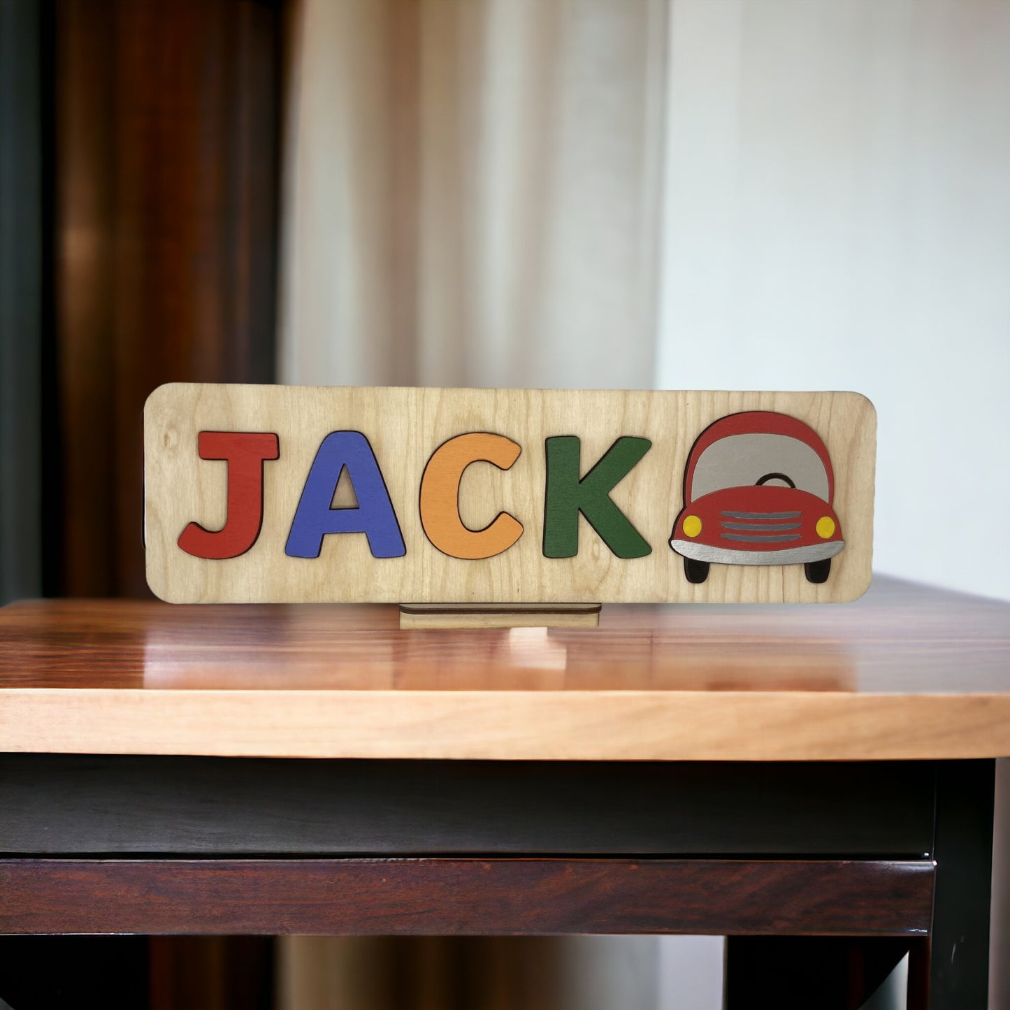 Personalised Name Puzzle with a Red Car