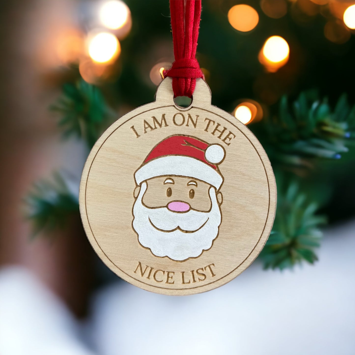 Father Christmas Nice List Personalised Medal