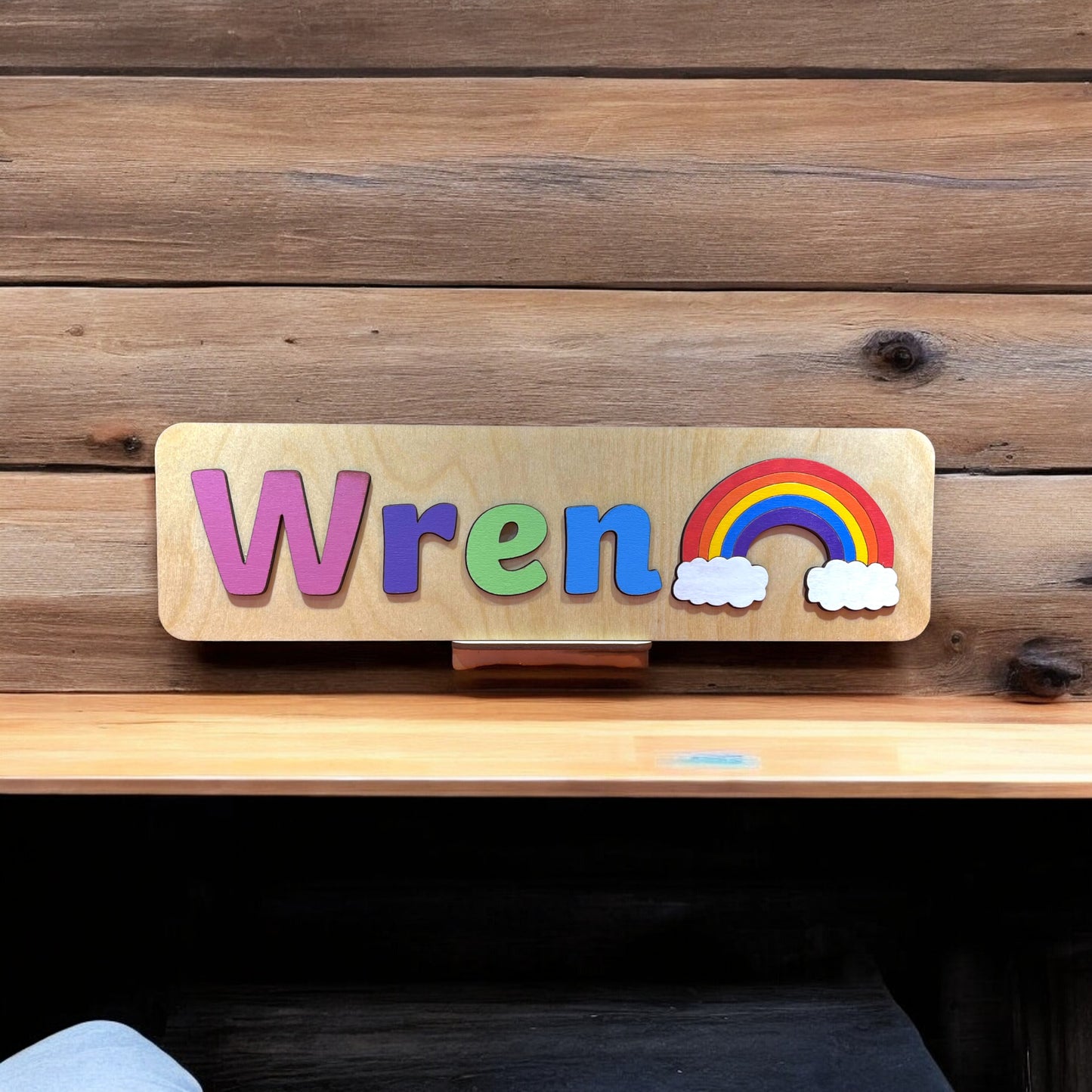Personalised Name Puzzle with a Rainbow