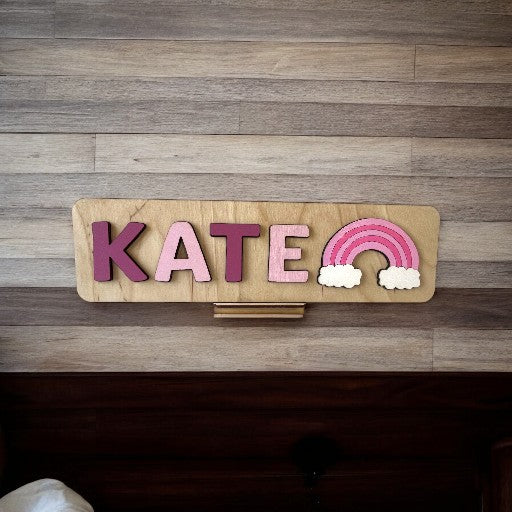 Personalised Name Puzzle with a Rainbow