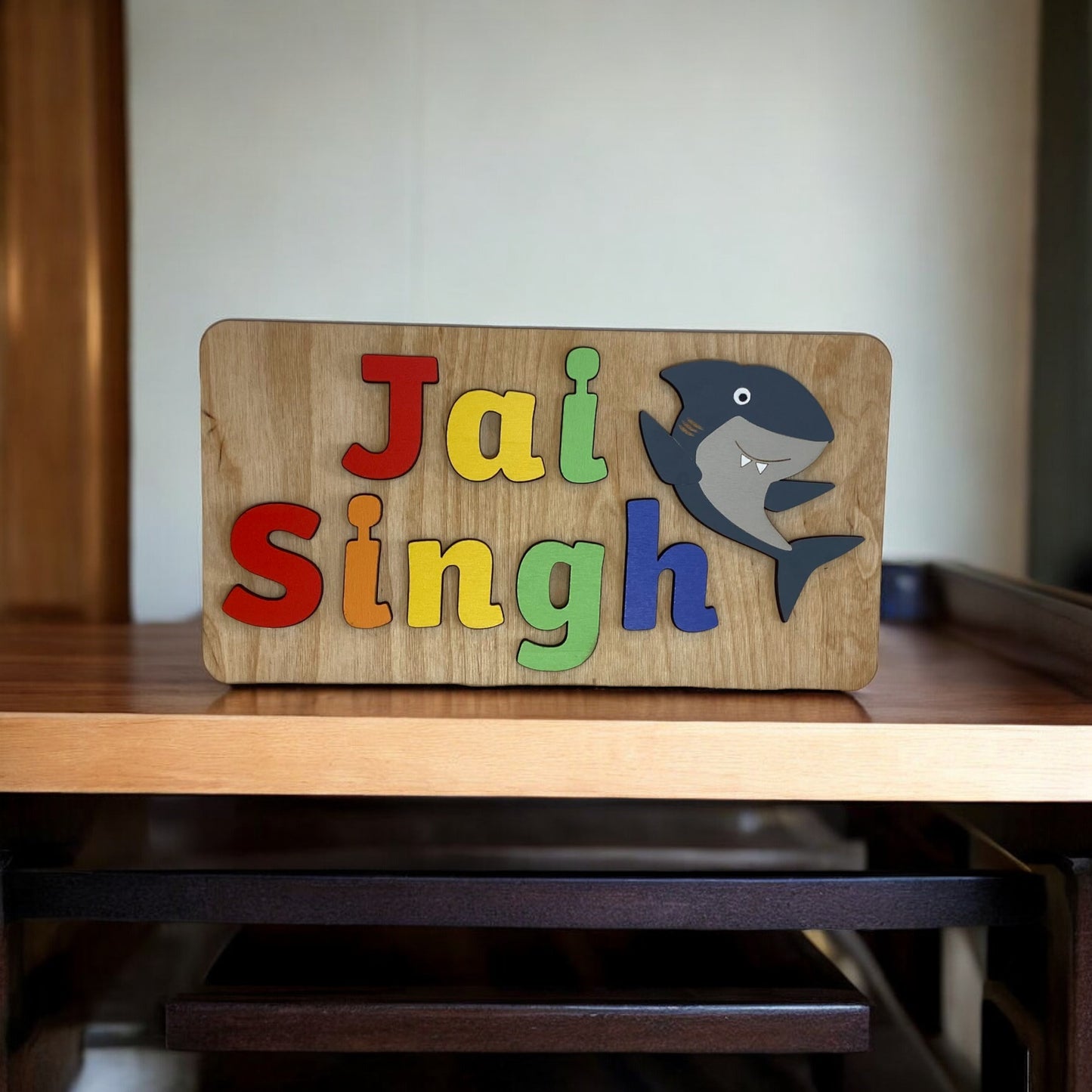 Personalised Name Puzzle with a Shark