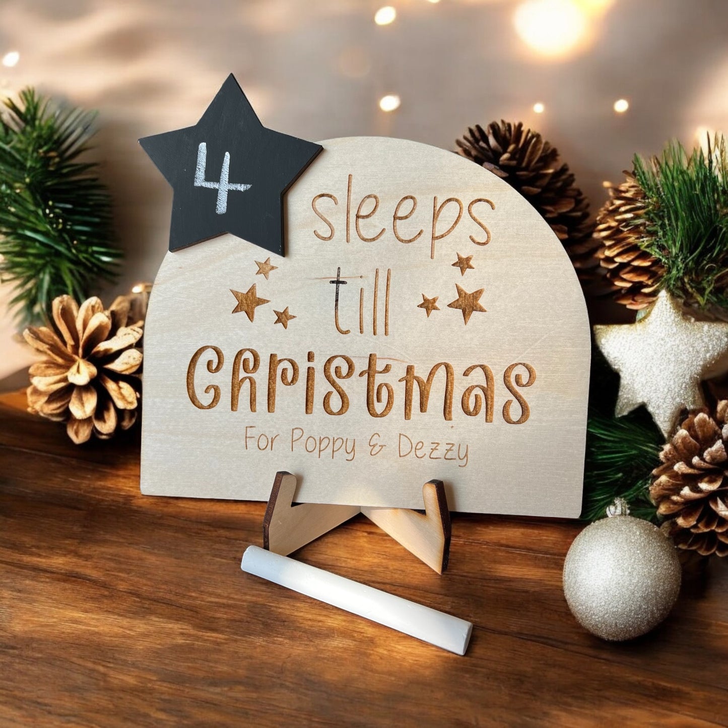 Personalised Sleeps till Christmas Countdown