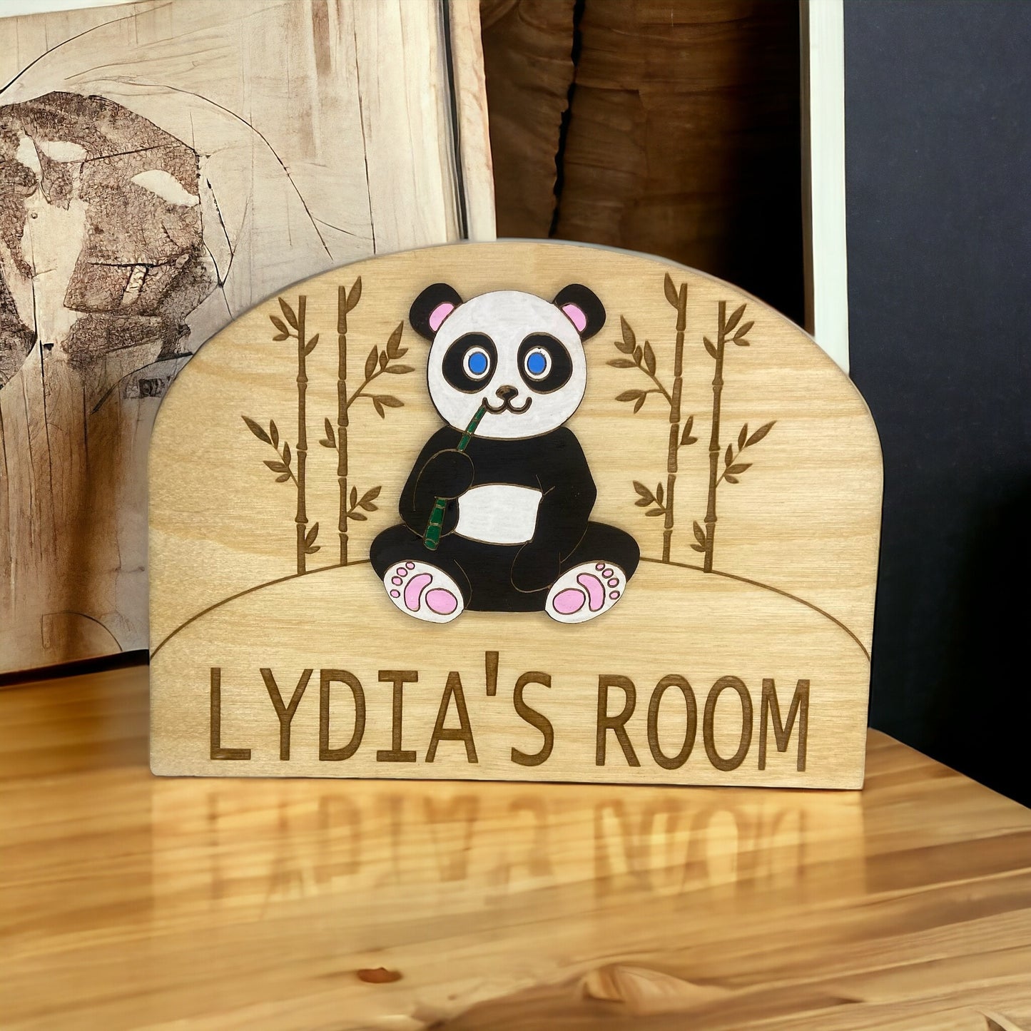 Personalised Door Sign with a Panda