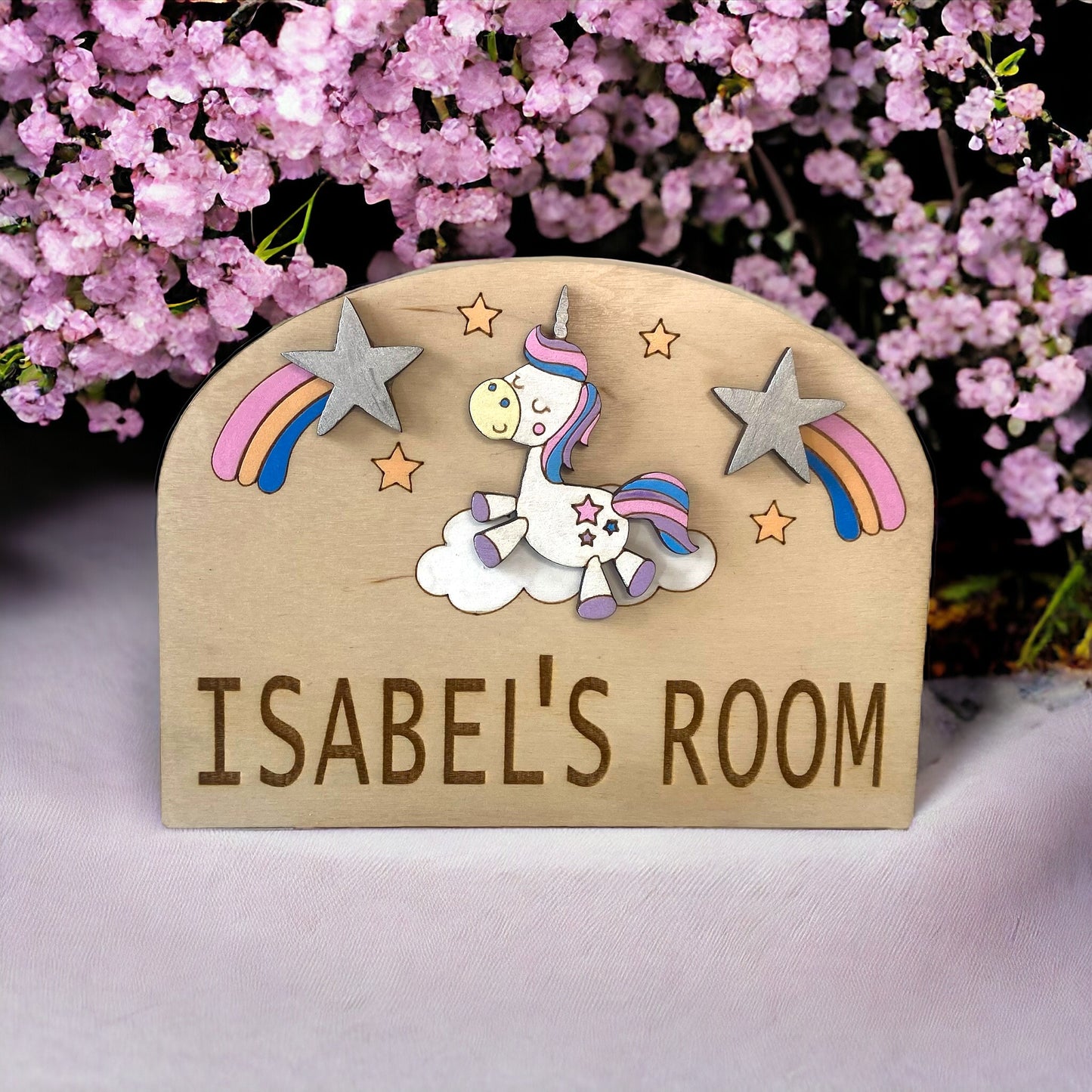 Personalised Door Sign with a Unicorn