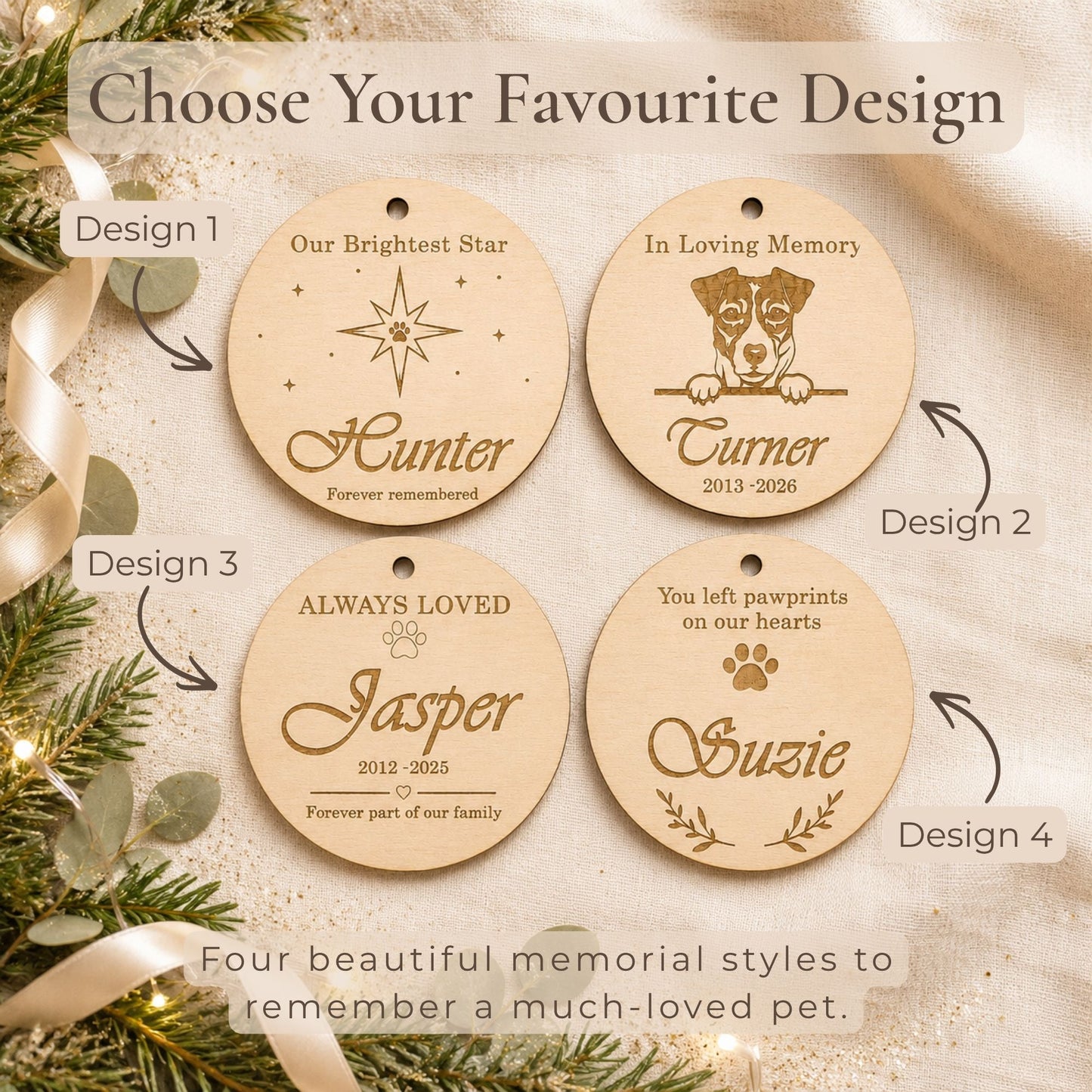 Personalised Pet Memorial Christmas Bauble