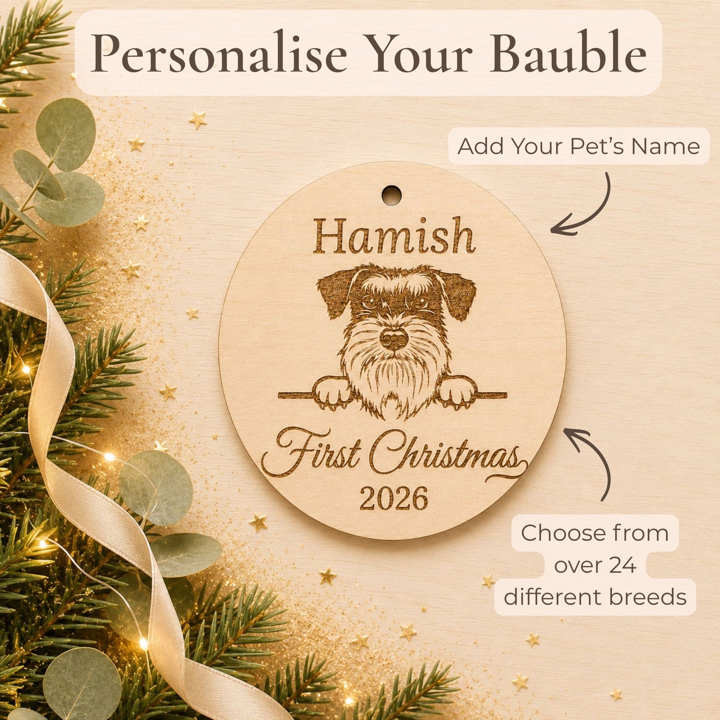 Personalised Pet First Christmas Bauble