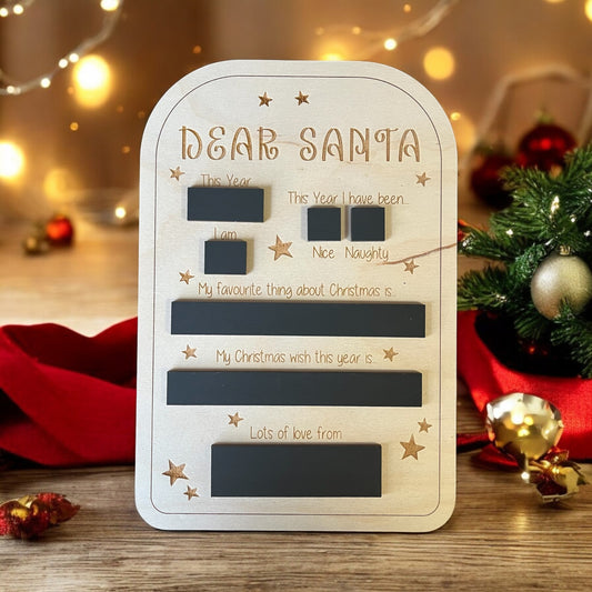 Personalised Wooden Letter to Santa/Father Christmas Memory Board