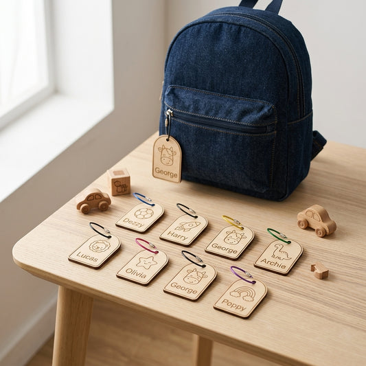 Personalised Wooden School Bag Tag