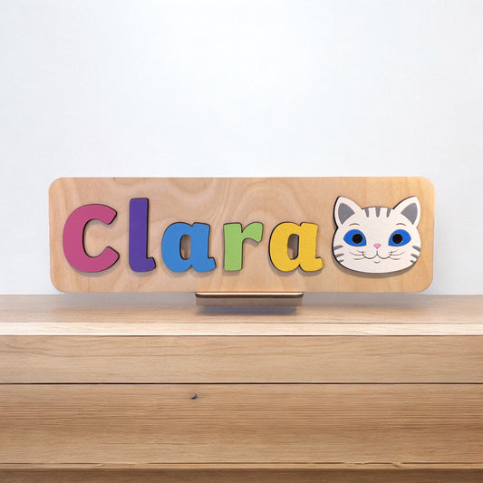 Personalised Name Puzzle with a Cat