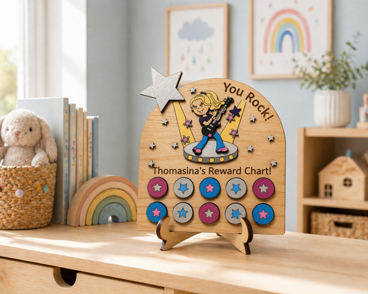 Personalised Wooden Reward Chart with Superheroes