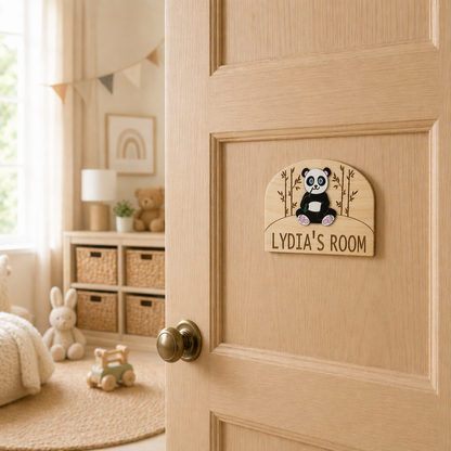 Personalised Wooden Door Sign with Animals