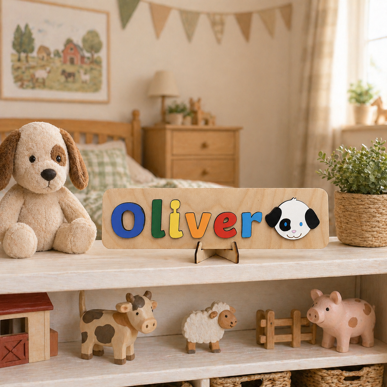 Personalised Wooden Name Puzzle with Character Pieces