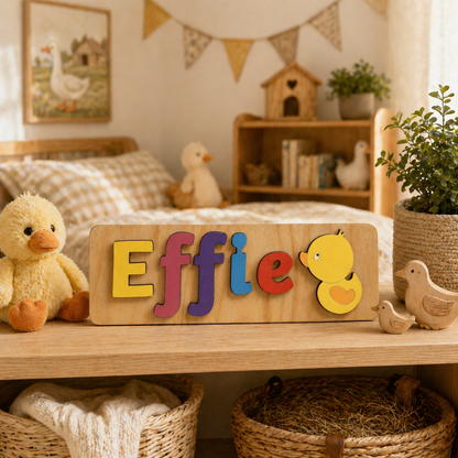 Personalised Wooden Name Puzzle with Character Pieces
