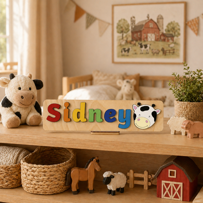 Personalised Wooden Name Puzzle with Character Pieces