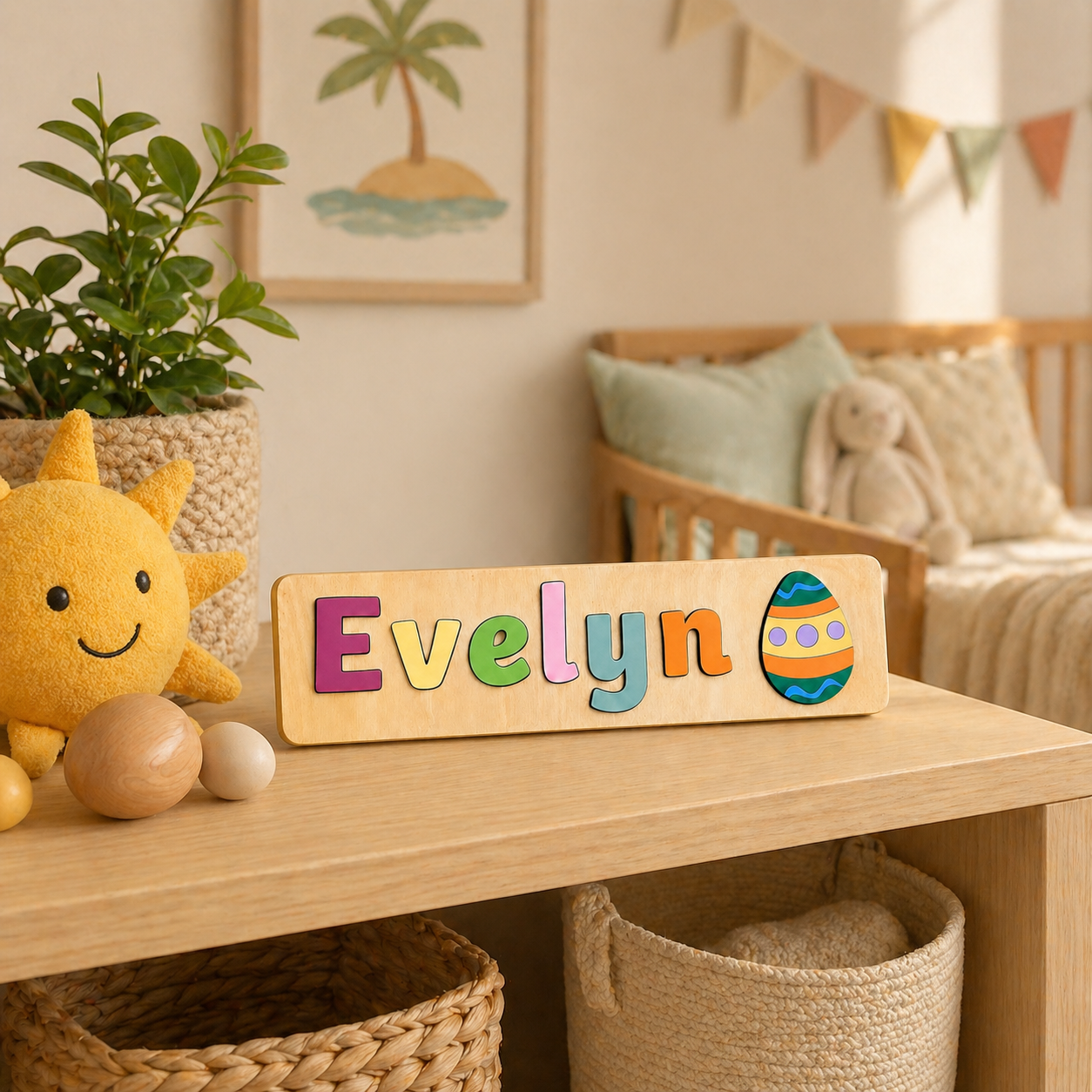 Personalised Wooden Name Puzzle with Character Pieces