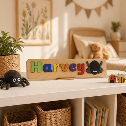 Personalised Wooden Name Puzzle with Character Pieces