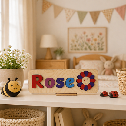 Personalised Wooden Name Puzzle with Character Pieces