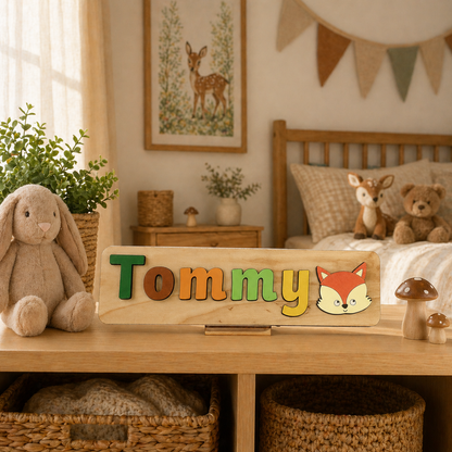 Personalised Wooden Name Puzzle with Character Pieces