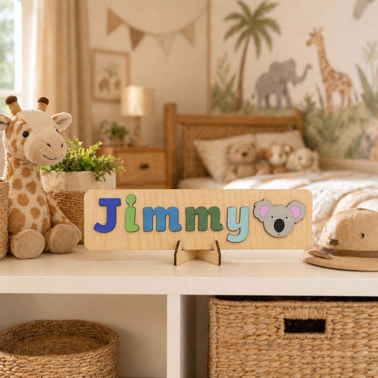 Personalised Wooden Name Puzzle with Character Pieces