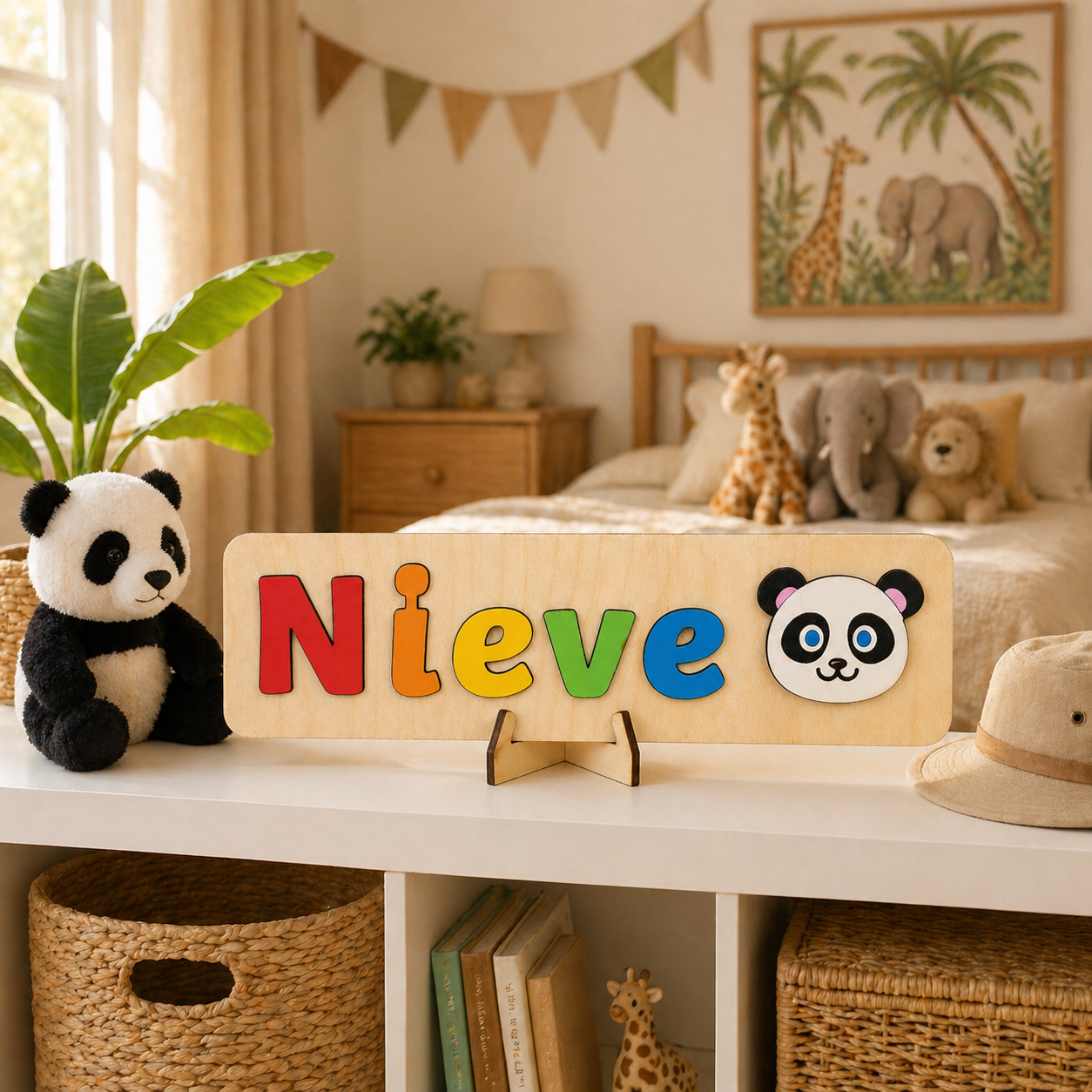 Personalised Wooden Name Puzzle with Character Pieces
