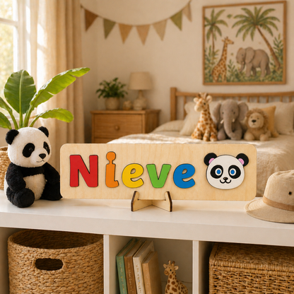 Personalised Wooden Name Puzzle with Character Pieces