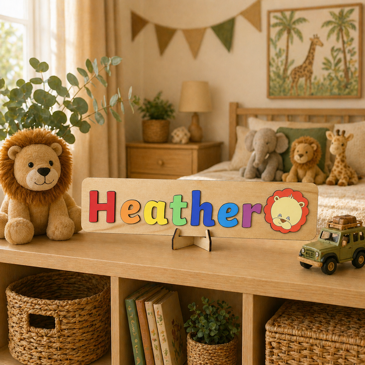 Personalised Wooden Name Puzzle with Character Pieces