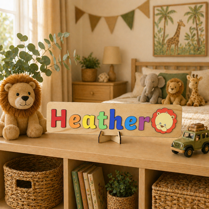 Personalised Wooden Name Puzzle with Character Pieces