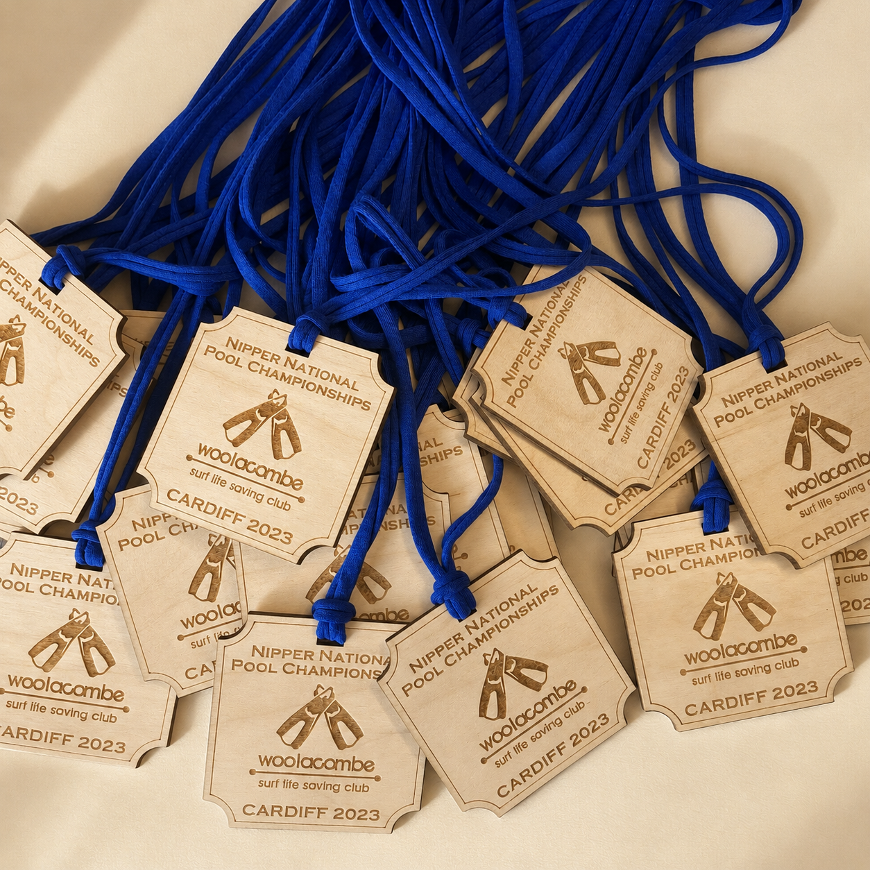 Personalised Square Wooden Medals - 70mm