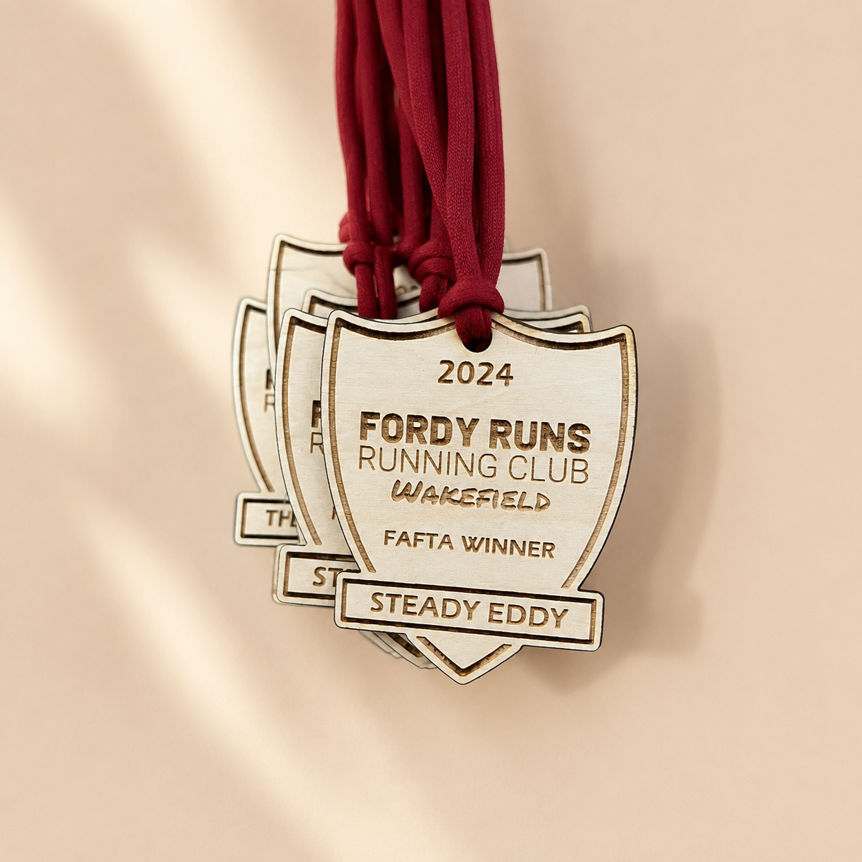 Personalised Shield Wooden Medals