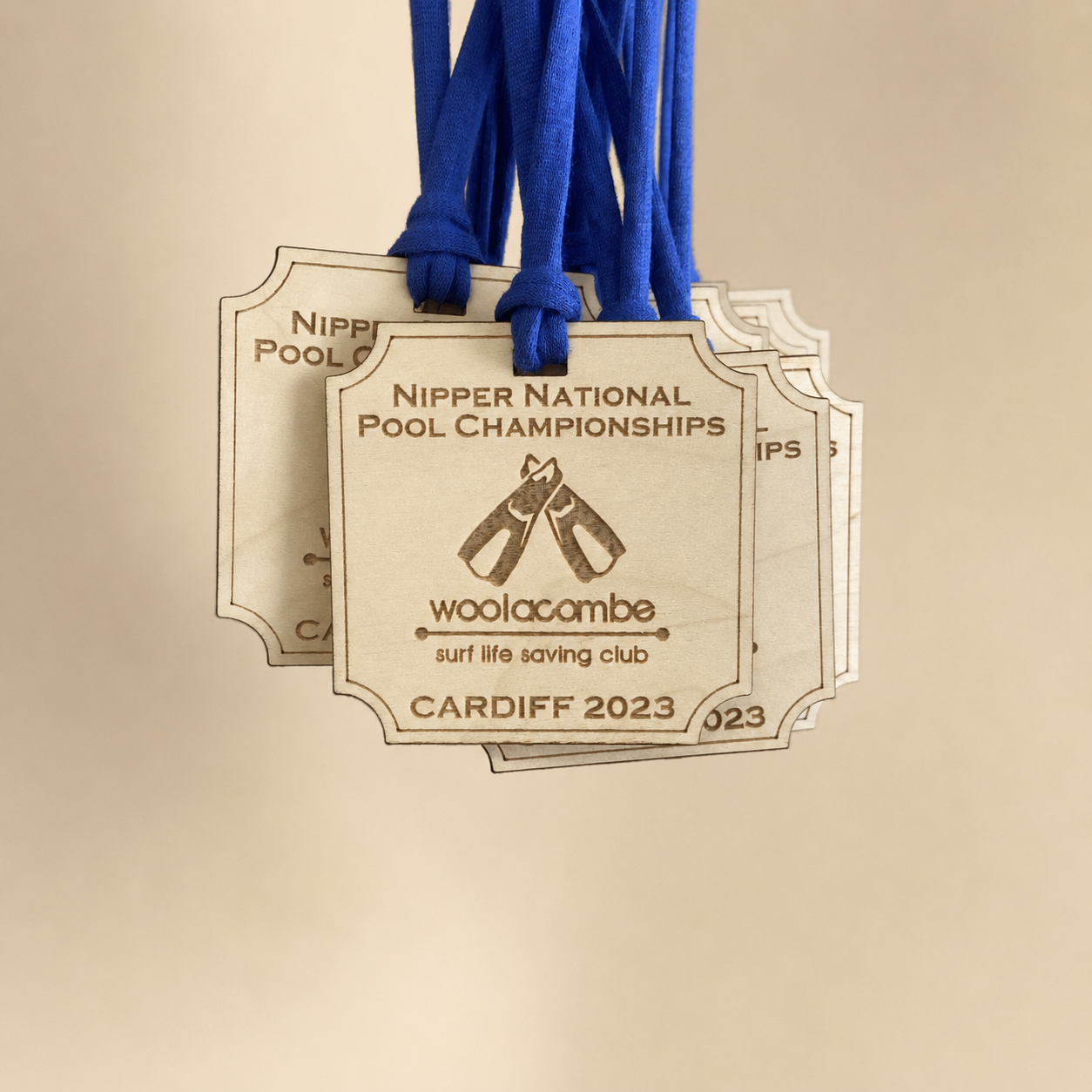 Personalised Square Wooden Medals - 70mm