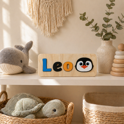 Personalised Wooden Name Puzzle with Character Pieces