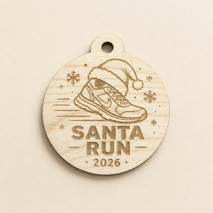 Trainer Santa Run Wooden Medal