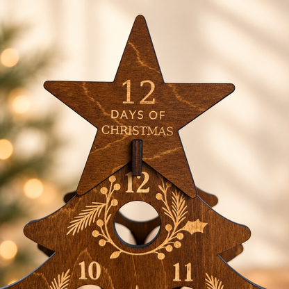 12 Days of Christmas Wooden Bottle Tree Advent Calendar