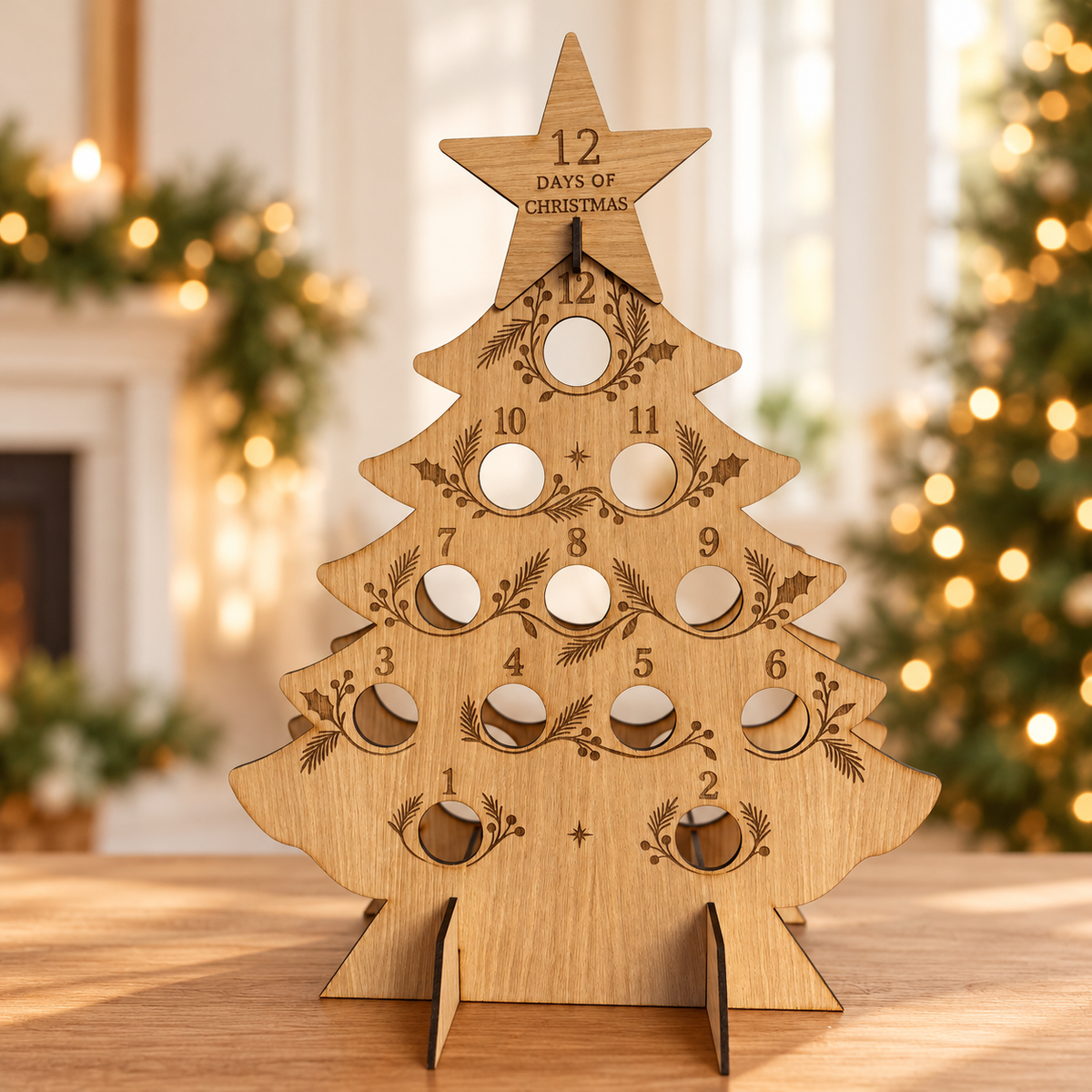 12 Days of Christmas Wooden Bottle Tree Advent Calendar