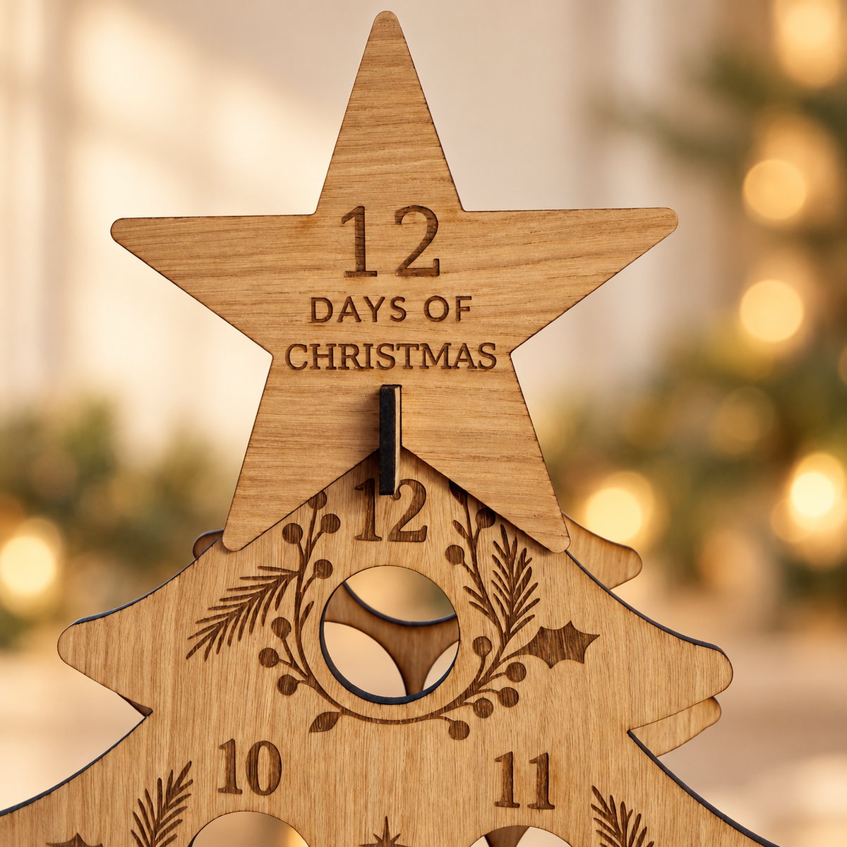 12 Days of Christmas Wooden Bottle Tree Advent Calendar