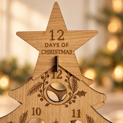 12 Days of Christmas Wooden Bottle Tree Advent Calendar