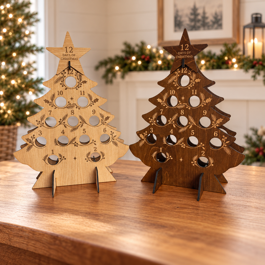 12 Days of Christmas Wooden Bottle Tree Advent Calendar