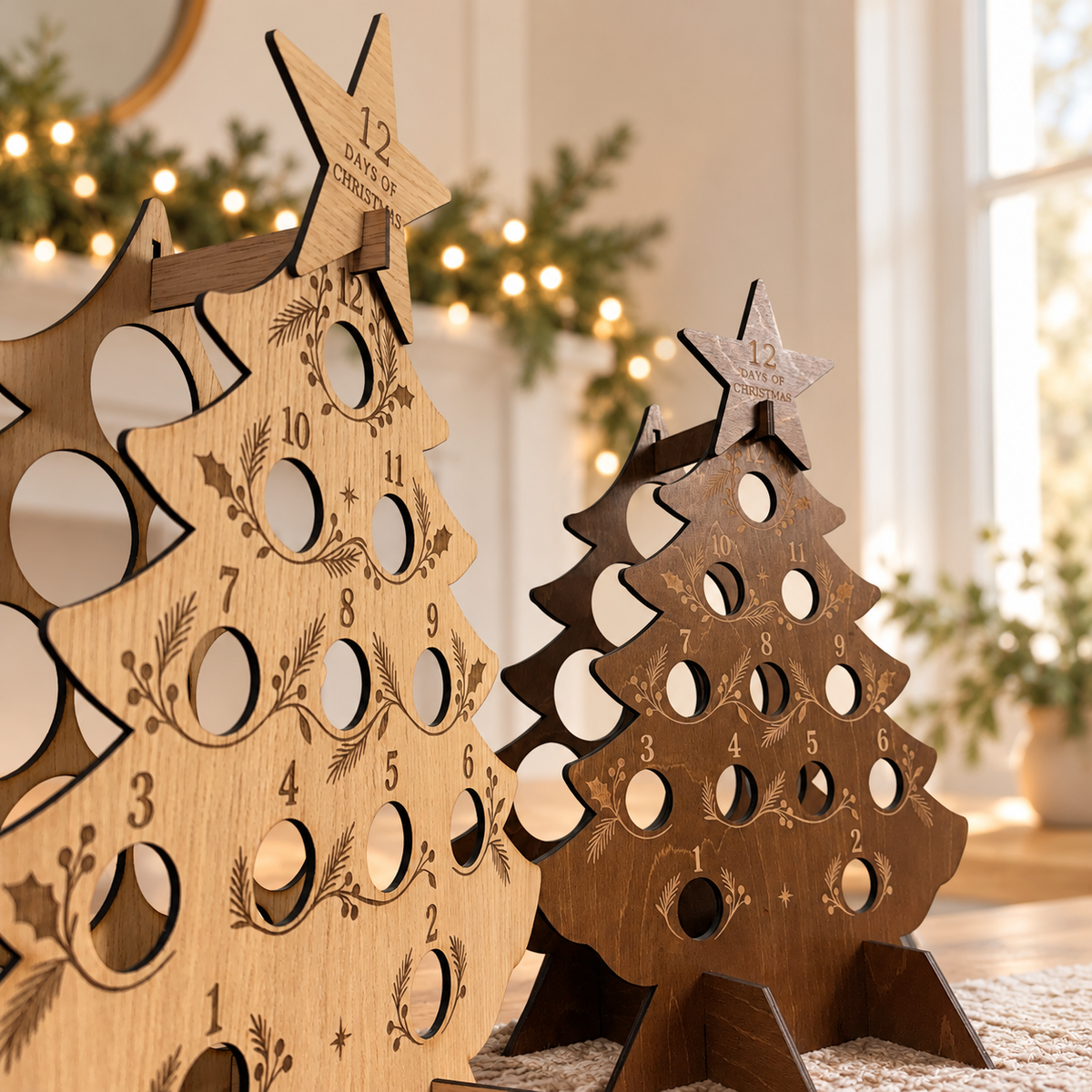 12 Days of Christmas Wooden Bottle Tree Advent Calendar