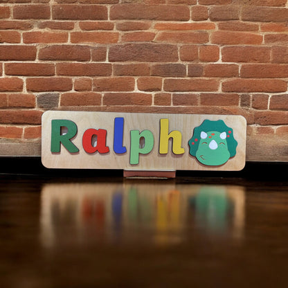 Personalised Name Puzzle with a Dinosaur