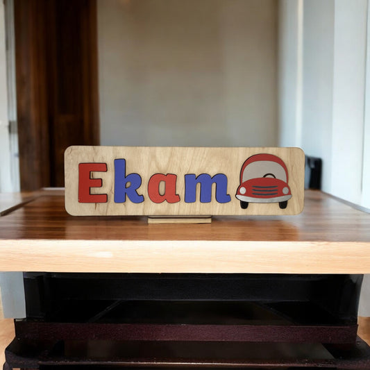 Personalised Name Puzzle with a Red Car